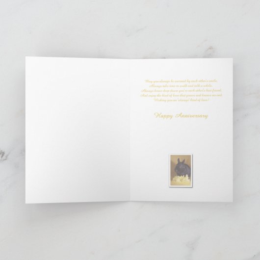 記念日-バニーおよびデイジーの挨拶状 カード (内部)