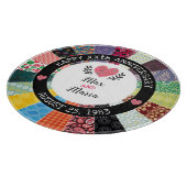 記念日、パパーソナライズされたッチワークキルトパターン カッティングボード (角)