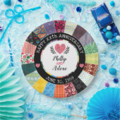 記念日、パパーソナライズされたッチワークキルトパターン ペーパープレート (パーティー)