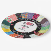 記念日、パパーソナライズされたッチワークキルトパターン ペーパープレート (アングル)