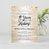記念日 ブラック ゴールド # 結婚生活を築いてきた年数 招待状 (スタンド正面)