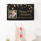 記念日 |任意の年 |ブラック&金ゴールド写真 横断幕 (インサイチュ)