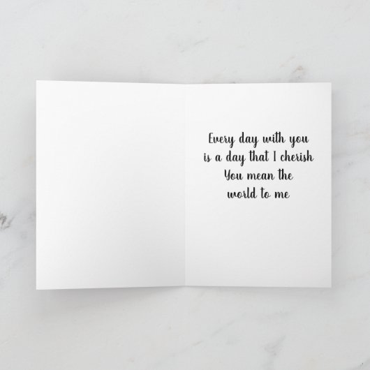 **記念日**夫Uは私の世界を意味します カード (内部)