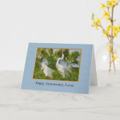 記念日、恋人、ダイサギ カード (黄色い花)