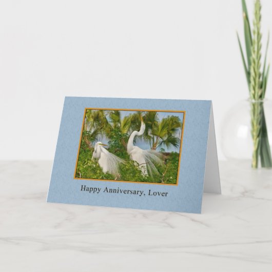 記念日、恋人、ダイサギ カード (正面)