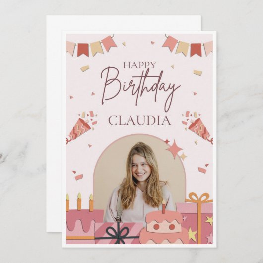 記念日 招待状 (正面/裏面)