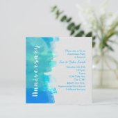 記念日 水彩トロピカル ブルー ご招待 招待状 (スタンド正面)