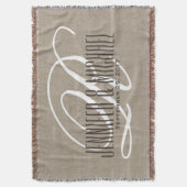 記念日/結婚のモノグラム素朴ヴィンテージ スローブランケット (正面縦)