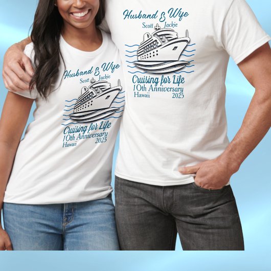 記念日 結婚 クルーズ バケーション パーソナライズ Tシャツ