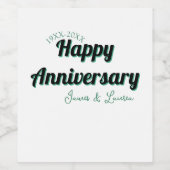 記念日 結婚 名前 日付 年 緑 bla ワインラベル (シングルラベル)