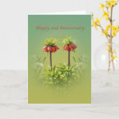 記念日 2周年 赤いルブラ チューリップ カード (黄色い花)