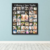 記念日 39周年 フォトコラージュ オーダーメイド ブラック キャンバスプリント (インサイチュ (ウッドフロア))