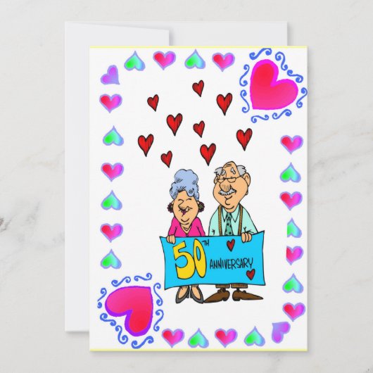 記念日- 50金ゴールド 招待状 (正面)