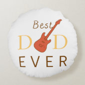 記念最高のパパフォトコラージュモダンファーザーズ ラウンドクッション (裏面)