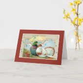 記念最高の日の願い2羽の傘つき鳥 カード (黄色い花)