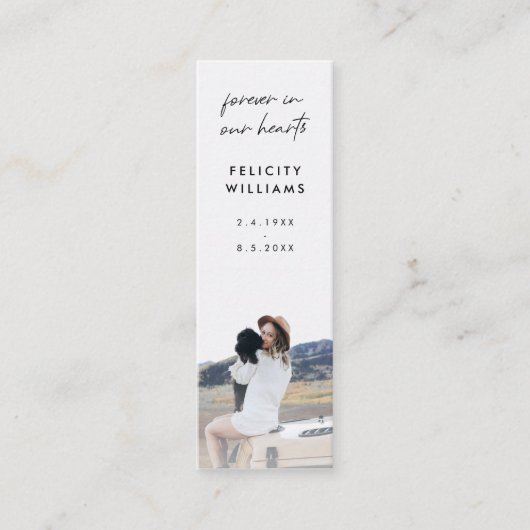 記念歌葬儀お気に入りミニブックマークカード スキニー名刺 (正面)