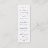 記念歌葬儀お気に入りミニブックマークカード スキニー名刺 (裏面)