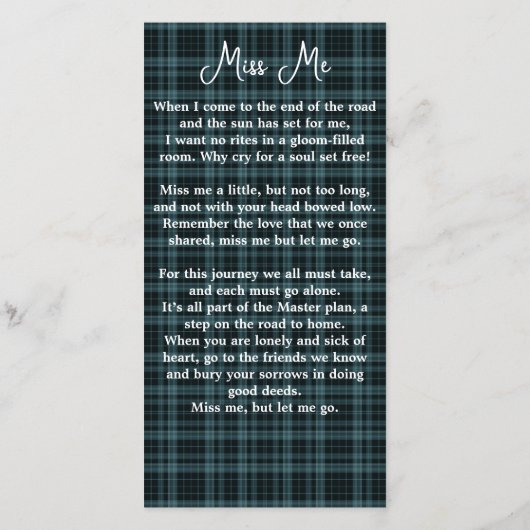 記念歌葬儀祈りの言葉しおりブループレイド (裏面)