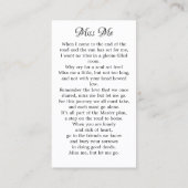 記念歌葬儀祈りの言葉カード鳥フローラ コーリングカード (裏面)