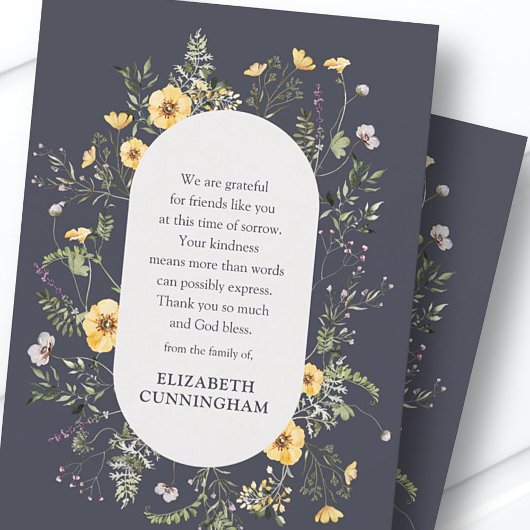 記念水彩紅葉とフローラ植物学 サンキューカード