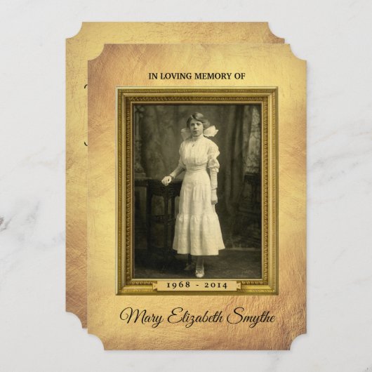 記念物はあなたの写真のヴィンテージによって絵を描かれる金ゴールドフレームを加えます 案内状 (正面/裏面)