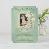 記念物はあなたの写真の蝶バラの真珠を加えます 招待状 (スタンド正面)