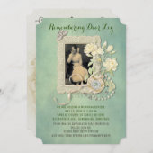 記念物はあなたの写真の蝶バラの真珠を加えます 招待状 (正面/裏面)