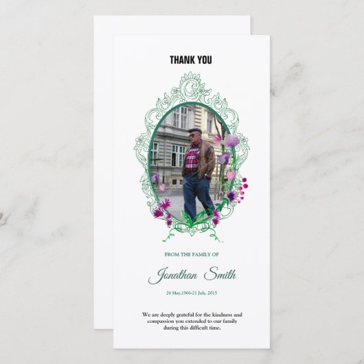 記念物は写真カード感謝していしています サンキューカード (正面/裏面)