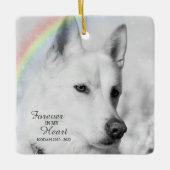 記念犬の写真が永遠に私のハートクリスマス セラミックオーナメント (正面)