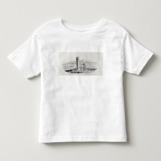 記念碑の前の男と少年 トドラーTシャツ (正面)