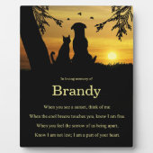 記念碑の犬の猫ペットとスピリチュアル詩 フォトプラーク (正面)