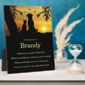 記念碑の犬の猫ペットとスピリチュアル詩 フォトプラーク (側面)