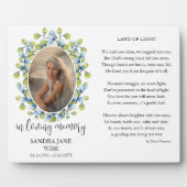 記念碑の記念詩と写真のディスプレイ フォトプラーク (正面)