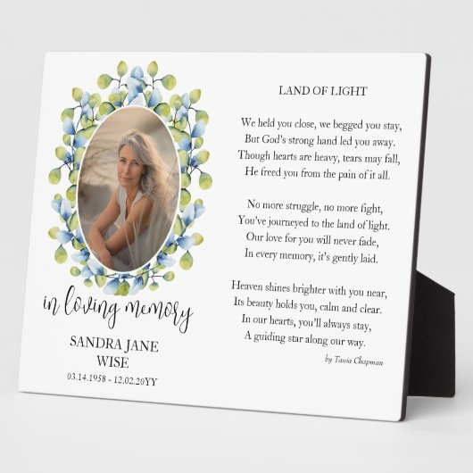 記念碑の記念詩と写真のディスプレイ フォトプラーク (側面)