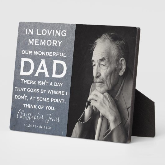 記念碑を愛する |グレー石板 フォトプラーク (側面)