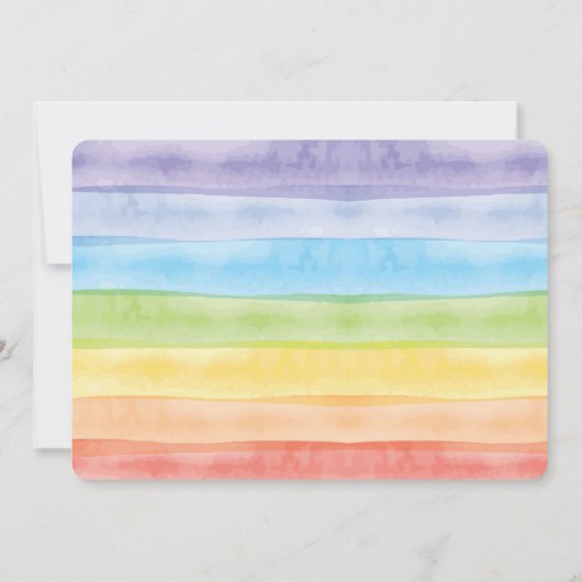 記念碑|水彩モダンレインボーペット写真 招待状 (裏面)