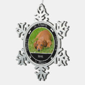 記念碑 – 犬の紛失 – カスタム写真/名前 スノーフレークピューターオーナメント (右)