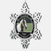 記念碑 – 馬のカスタム紛失 – 写真/名前 スノーフレークピューターオーナメント (右)