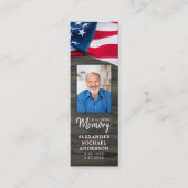 記念祈りの言葉しおり愛国的な葬儀カード コーリングカード (正面)