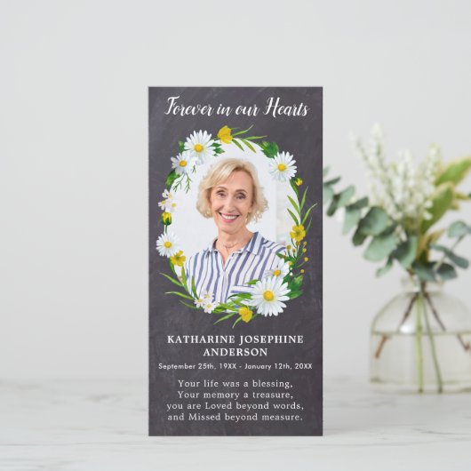 記念祈りの言葉カード葬儀しおり写真フローラ (スタンド正面)