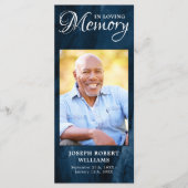 記念祈りの言葉カード葬儀しおり青い写真 (正面)