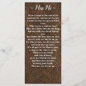 記念祈りの言葉カード葬式しおり革 メニュー (裏面)