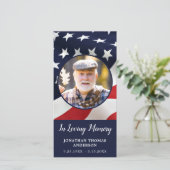 記念祈りの言葉カード退役軍人葬儀アメリカ国旗 (スタンド正面)
