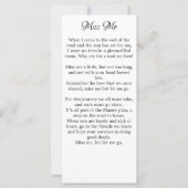 記念祈りの言葉カード2写真葬式ブックマーク (裏面)