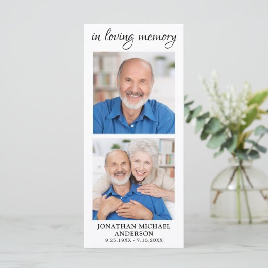 記念祈りの言葉カード2写真葬式ブックマーク (スタンド正面)