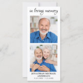 記念祈りの言葉カード2写真葬式ブックマーク (正面)