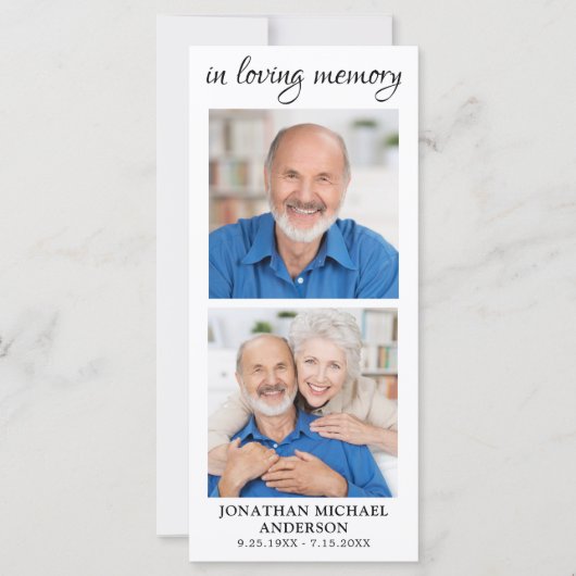 記念祈りの言葉カード2写真葬式ブックマーク (正面)