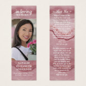 記念祈りの言葉バラクォーツフォト葬儀ブックマーク (正面&裏面)