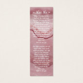 記念祈りの言葉バラクォーツフォト葬儀ブックマーク (裏面)