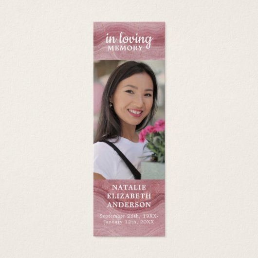 記念祈りの言葉バラクォーツフォト葬儀ブックマーク (正面)